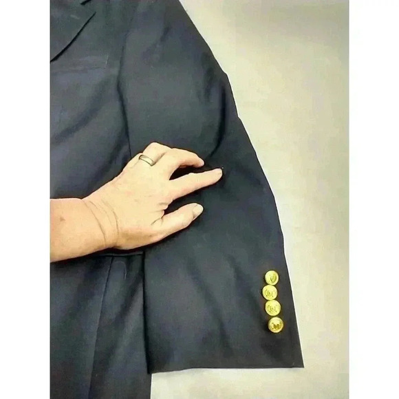 LRL Ralph Lauren Blazer Sport Coat Jacket Sz 41R Navy Blue Gold Button 100% Wool - Picture 13 of 14